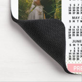 2026 Calendar Blush Pink Gold Family Photo Collage マウスパッド (コーナー)