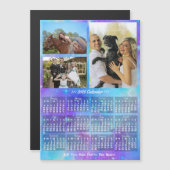2026 Calendar Boho Watercolor Custom Photo Magnet (正面/裏面)