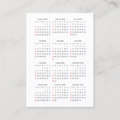 2026 Calendar Business Card - SUNDAY Vertical 名刺 (裏面)