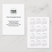 2026 Calendar Business Card - SUNDAY Vertical 名刺 (正面/裏面)