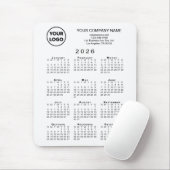 2026 Calendar Business Logo and Text on White マウスパッド (マウス)