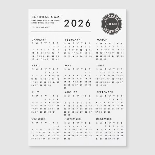 2026 Calendar Business Logo Custom Magnet (正面)