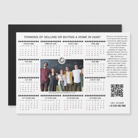 2026 Calendar Business Logo QR Code Team Photo (正面/裏面)