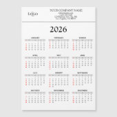 2026 Calendar Business Logo Text | Any background (正面)