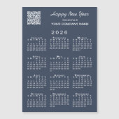 2026 Calendar Business QR Code Navy Holiday Magnet (正面)