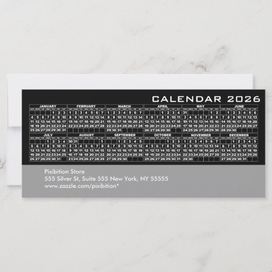 2026 Calendar Business Rack Card Black (正面)