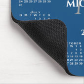 2026 Calendar Chic Monogram Name on Blue マウスパッド (コーナー)