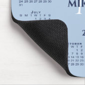 2026 Calendar Chic Monogram Name on Light Blue マウスパッド (コーナー)