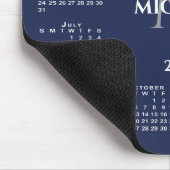 2026 Calendar Chic Monogram Name on Navy Blue マウスパッド (コーナー)