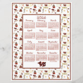 2026 Calendar Chinese Dragon Repeat  Fabric Font (正面)