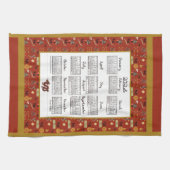 2026 Calendar Chinese Theme Red Repeat Fabric Font キッチンタオル (横)