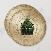 2026 Calendar Choir Singing Christmas Tree Holiday シーズンカード (正面/裏面)