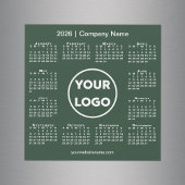 2026 Calendar Company Logo on Forest Green Magnet