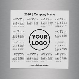 2026 Calendar Company Logo on Light Grey Magnet