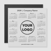 2026 Calendar Company Logo on Light Grey Magnet (正面/裏面)