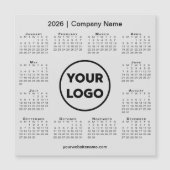 2026 Calendar Company Logo on Light Grey Magnet (正面)