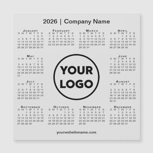 2026 Calendar Company Logo on Light Grey Magnet (正面)