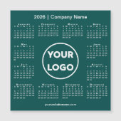 2026 Calendar Company Logo on Teal Green Magnet (正面)