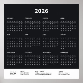 2026 Calendar Corporate Business Logo Branded  ポスター