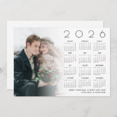 2026 Calendar Couple Photo Overlay Merry Christmas シーズンカード (正面/裏面)