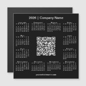 2026 Calendar Custom Business QR Code Black Magnet (正面/裏面)