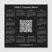 2026 Calendar Custom Business QR Code Black Magnet (正面)