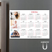 2026 Calendar Custom Name Photo Collage Magnet