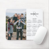 2026 Calendar Custom Photo Monogram Name on White マウスパッド (マウス)
