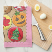 2026 Calendar Donuts Kitchen Towels キッチンタオル (四つ折り)