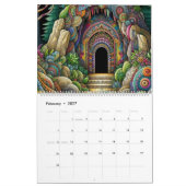 2026 Calendar Doodle Caves Art Calendar カレンダー (2月 2027)