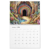 2026 Calendar Doodle Caves Art Calendar カレンダー (1月 2026)