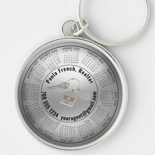 2026 Calendar Editable Real Estate Keychain キーホルダー (正面)