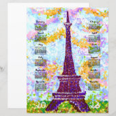 2026 Calendar Eiffel Tower Pointillism Landscape (正面/裏面)