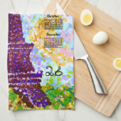 2026 Calendar Eiffel Tower Pointillism Landscape  キッチンタオル (四つ折り)
