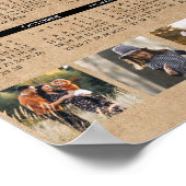2026 Calendar Family Photo Collage Rustic Kraft ポスター (角)