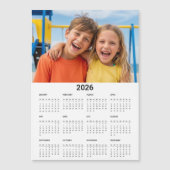 2026 Calendar Family Photo Modern Fridge Magnet (正面)
