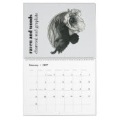 2026 Calendar featuring nature illustrations  カレンダー (2月 2027)