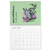 2026 Calendar featuring nature illustrations  カレンダー (1月 2026)