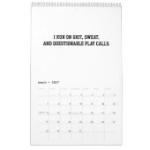 2026 Calendar Football Player Funny Motivational カレンダー (3月 2027)