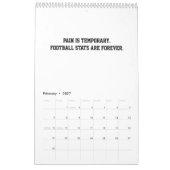 2026 Calendar Football Player Funny Motivational カレンダー (2月 2027)