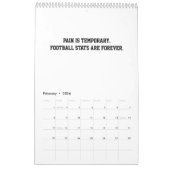 2026 Calendar Football Player Funny Motivational カレンダー (2月 2026)