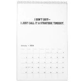 2026 Calendar Football Player Funny Motivational カレンダー (1月 2026)