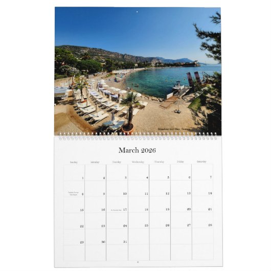 2026 Calendar French Riviera カレンダー (3月 2026)