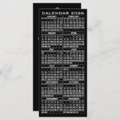 2026 Calendar Holidays Rack Card Black Tree (正面/裏面)