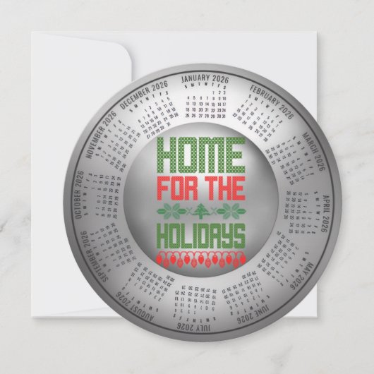 2026 Calendar Home For The Holidays Round Card シーズンカード (正面)