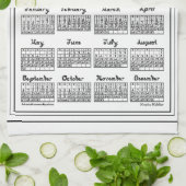 2026 Calendar Imagine Peace Photo LOVE Fabric Font キッチンタオル (折り畳み)