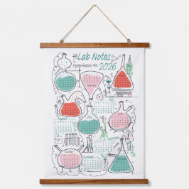2026 Calendar Lab Notes 吊り下げ型タペストリー