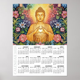 2026 Calendar, Large, Buddha / Heart of Light ポスター