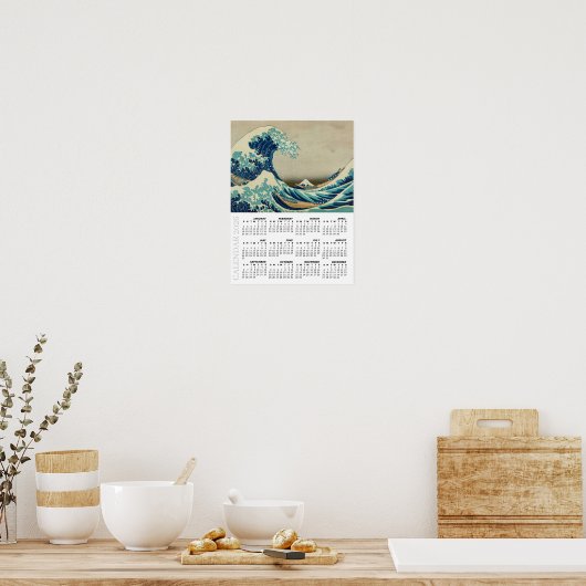 2026 Calendar, Large, Great Wave off Kanagawa ポスター (キッチン)