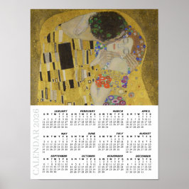 2026 Calendar, Large, The Kiss / Gustav Klimt ポスター
